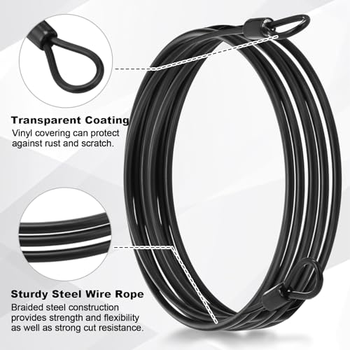 12pack Security Cable Lock (Black / 7 ft)