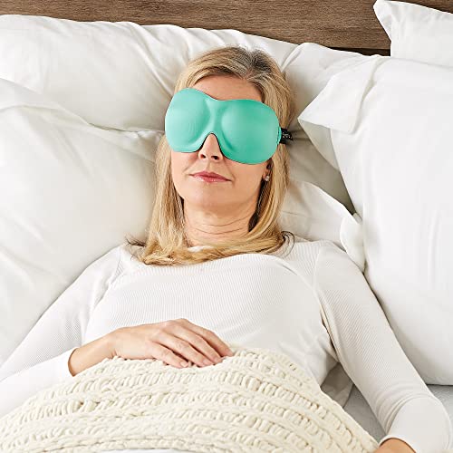40 Blinks No Pressure Eye Mask for Travel & Sleep (Aqua / 1 Count (Pack of 1))