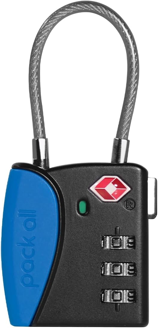 pack all TSA Approved Cable Luggage Locks, 3 Digit Combination Padlocks by packall
