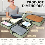 4 Set/6 Set/8 Set Compression Packing Cubes Travel Accessories Expandable Packing Organizers (Half Mesh, 6-Matcha Green) (6-Matcha Green / Half Mesh)
