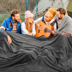 Fleece Blanket Oversized King 120"x120" (Dark Grey / 1 Piece Oversized King(120" X 120"))