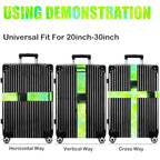 Luggage Straps for Suitcases TSA Approved (WaterColor-Green)