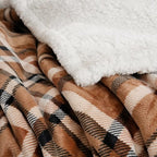 Sherpa Fleece Throw Blanket 80" x 90" Reversible Plush Fluffy Large Big Blanket Lattice Flannel Blankets for All Season Use (Mocha Brown / 80"*90")