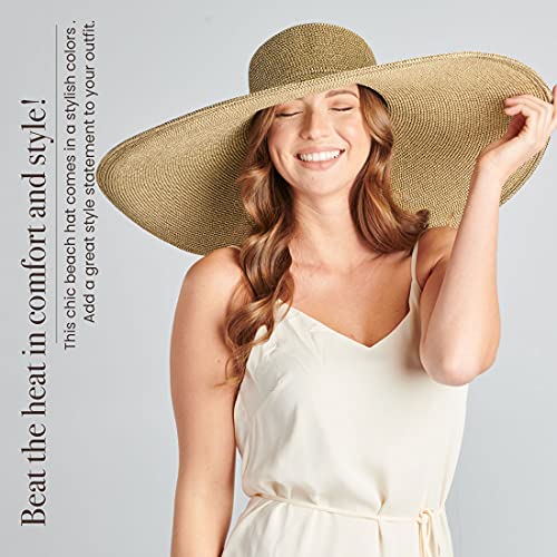 San Diego Hat Company UBX2535 Ultrabraid XL Brim Sun Hat Multi Brown One Size (One Size / Multi Brown- With Gold Lurex)