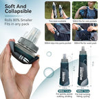 Soft Flask Collapsible Water Bottle with Wide Mouth (Blackish Green / 300 ml/10 oz)