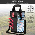 Two Bottle Wine Bag Carrier Insulated Leakproof 2 Wine Cooler Charcoal (Charcoal Gray)