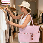 Beach Bag Waterproof Sandproof Women Beach Tote Swim Pool Bag with Zipper Wet Pocket for Gym Grocery Travel Family (Soft Pink)