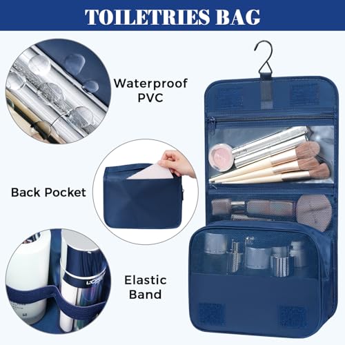 4 Set/6 Set/8 Set Compression Packing Cubes Travel Accessories Expandable Packing Organizers(HalfMesh,8-Navy) (8-Navy / Half Mesh)