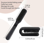 1 Pc Black Travel Folding Comb- Portable Travel Collapsible Anti-Static Pocket Hair Styling Tool for Women and Men ﻿