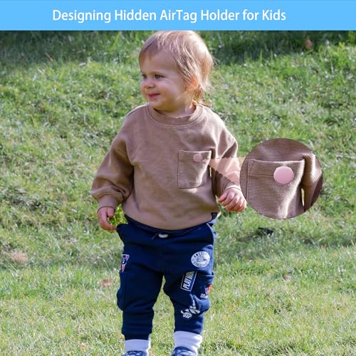 Waterproof AirTag Holder for Kids[Discreet] (White/Purple)