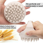 Hair Scalp Massager Shampoo Brush Hair Scrubber Washing Brush Silicone Scalp Exfoliator for Dandruff Removal (Beige / 1 Count(Pack of 1))