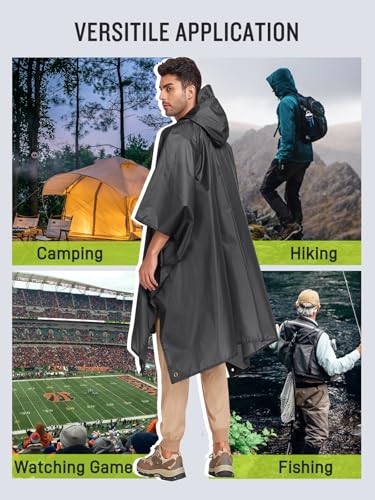 Double Layer Rain Poncho (Grey)