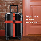 Luggage Straps for Suitcases TSA Approved Travel Essentials 8 Pack (Red)