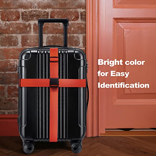 Luggage Straps for Suitcases TSA Approved Travel Essentials 8 Pack (Red)