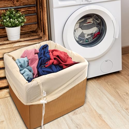 100% Cotton Laundry Bag with Drawstring Closure (Pack of 2)