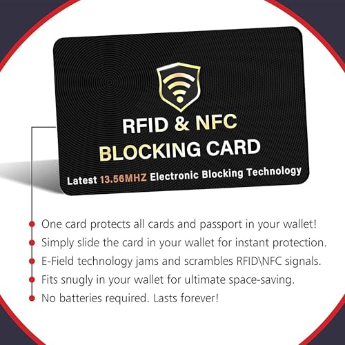 8 Pack RFID Blocking Card for Credit Debit ID Card (Black)