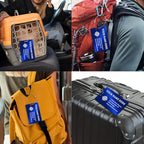 Personalized Metal Luggage Tags (Vertical Blue)