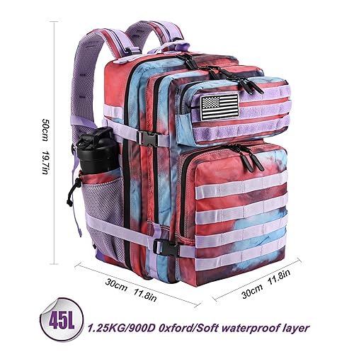 Military Tactical Backpack for Men and Women 45L Army 3 Days Assault Pack Bag Large Rucksack with Molle System Nebula Camo (Nebula Camo)