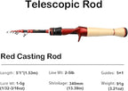 PURELURE Fishing Rod Telescopic, Carbon Fiber Spinning Casting Travel Rod - Image 2