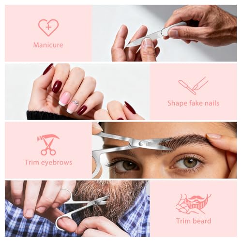 Tweezers Set for Men 9 Pcs Nail Clipper Kit with Case for Grooming (C-silver)
