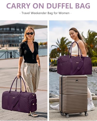 Women Weekender Travel Duffle Bag (03-Purple / Large)