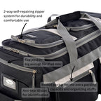 22 inch Carry On 8 Pockets Wheeled Rolling Duffel Bag Water Resistant Luggage Lightweight Travel Suitcase with Retractable Handle (22 inch / Black)