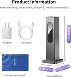 Waterless Scent Diffuser - Suitable for Home/Hotel/Shopping Mall/Yoga Air Diffuser,200㎡ Coverage,3 Gears Mist Adjustment, App Control, Multi-Color Neon Light,Without Essential Oil(Color:Dark Grey)