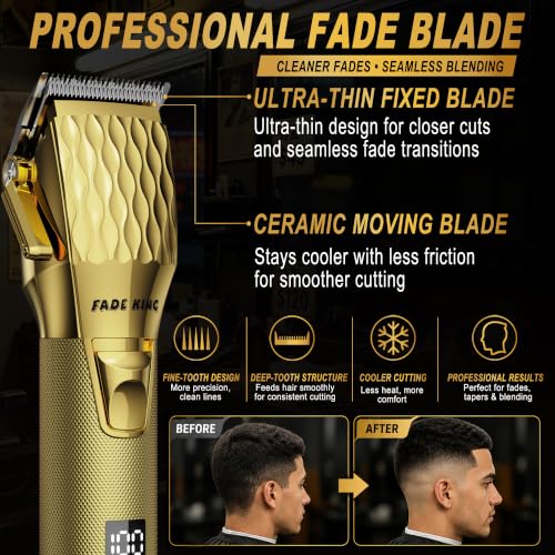 Professional Hair Clippers for Men (Gold+bronze)