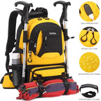 Nerlion 40L Hiking Backpack Travel Backpack for Men Women Camping Waterproof Outdoor Hiking Daypack Lightweight Backpack (A5- Yellow)