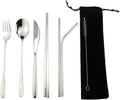 7 Pcs Portable Flatware Set, 304 Stainless Steel Cutlery Set Travel Utensils by Uniturcky