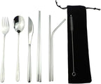 7 Pcs Portable Flatware Set, 304 Stainless Steel Cutlery Set Travel Utensils by Uniturcky