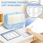 9 Set Packing Cubes with Packing List Luggage Packing Organizers for Travel Accessories (Blue paisley)