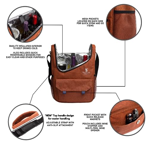 Insulated Wine Carrier (Brown)