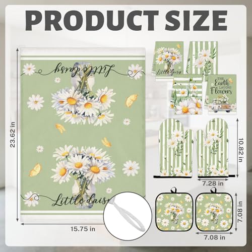 Green Daisy Kitchen Decor Set (Spring Green Daisy)