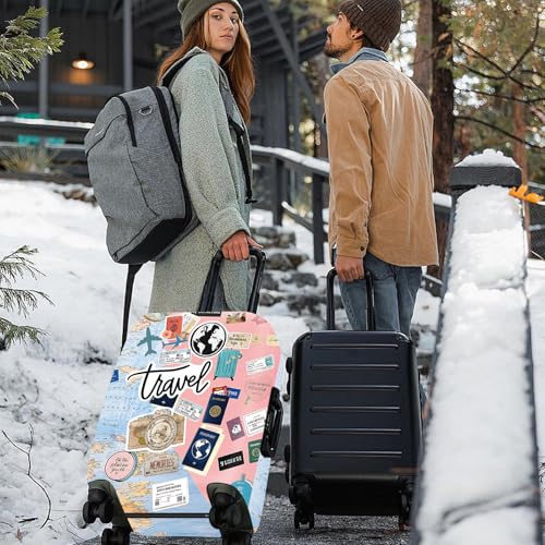 Travel Landmarks Luggage Cover (#133 / M(fits 24-26Inch suitcase))
