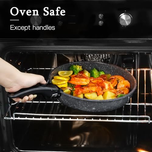 21PCS Pots and Pans Set Nonstick Cookware Set with Detachable Handle (Dark Gray / 21PCS-Standard)