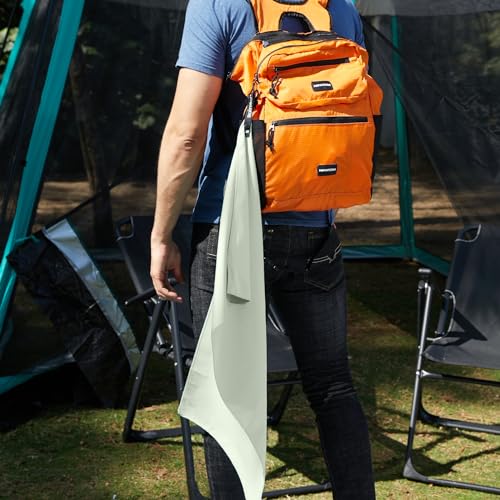 Microfiber Towel Quick Dry Camping & Travel & Gym Towel. Compact (Bean Green / 32.00" x 16.00")