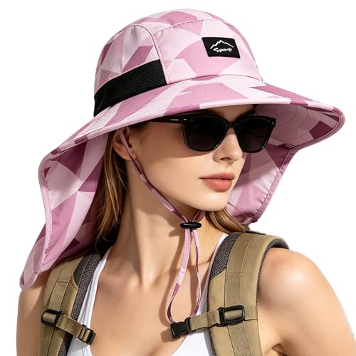 Outdoor Sun Hat for Men Women (1pack-camo Pink)