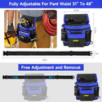 Tool Belt,14-Pockets Tool Belts for Men with Magnetic Tool Pouch (Black&blue)