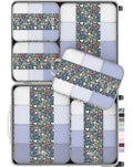 6 Set Compression Packing Cubes for Travel Essentials (Dark Blue Floral)