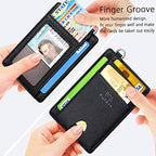 Slim Minimalist Wallet RFID Credit Card Holder for Men (small / Saffiano Black)