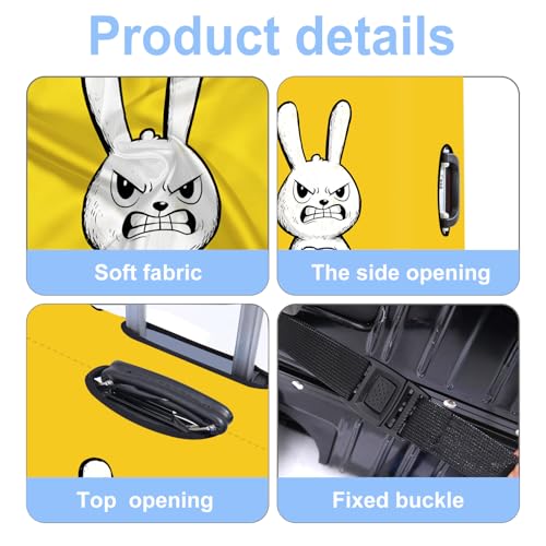 Yellow Rabbit Luggage Cover Washable Suitcase Protector Anti (Yellow Rabbit / M(24-26inch suitcase))