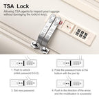 26 Inch Large Expandable Checked Luggage Hard Shell Suitcase (26 inch / Cream)