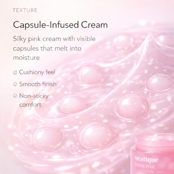 Sodium DNA PDRN Pink Collagen Capsule Cream, Firming & Hydrating Face Moisturizer with 6% Niacinamide for Plump, Smooth, Dewy-Looking Skin, Lightweight Moisturizing Cream, 2.13 oz