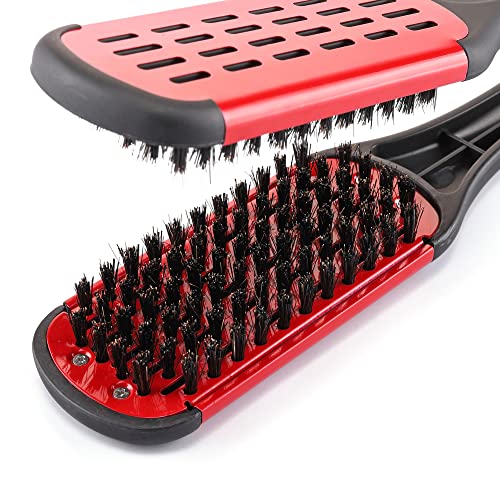 Double Sided Brush Clamp Straightener (#03 Red)