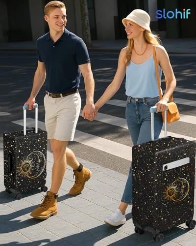 Luggage Cover for Suitcase Tsa Approved Protector (Extra Small (18-20 inches) / Sun Stars)