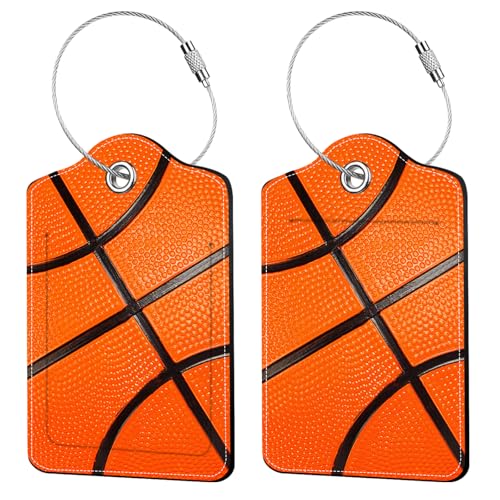 2 Pcs Basketball Luggage Tags for Suitcase (Basketball)