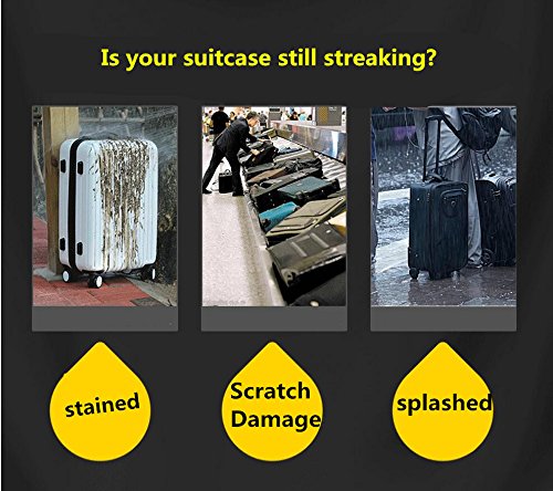 Luggage Protector Suitcase Cover PVC Waterproof Travel Suitcase Fits Most 20" to 30"（26" (26" (16.9"L x 11.8"W x 26.8"H))