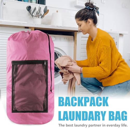 Laundry Bag Backpack (1Pack / Pink)