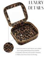 Small Makeup Bag Clear Mini Pouch Cosmetic Case Travel Leopard Make Up Bag for Purse Accessories Cheetah Print Travel Clear Case for Car Essentials Women Cute Leather Little Cosmetic Pouch with Zipper (Leopard Brown / Mini Chic)